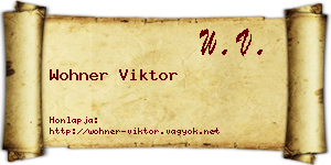 Wohner Viktor névjegykártya